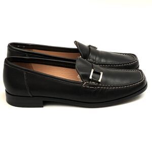 BALLY DERNA Black Leather Loafers Size 7.5